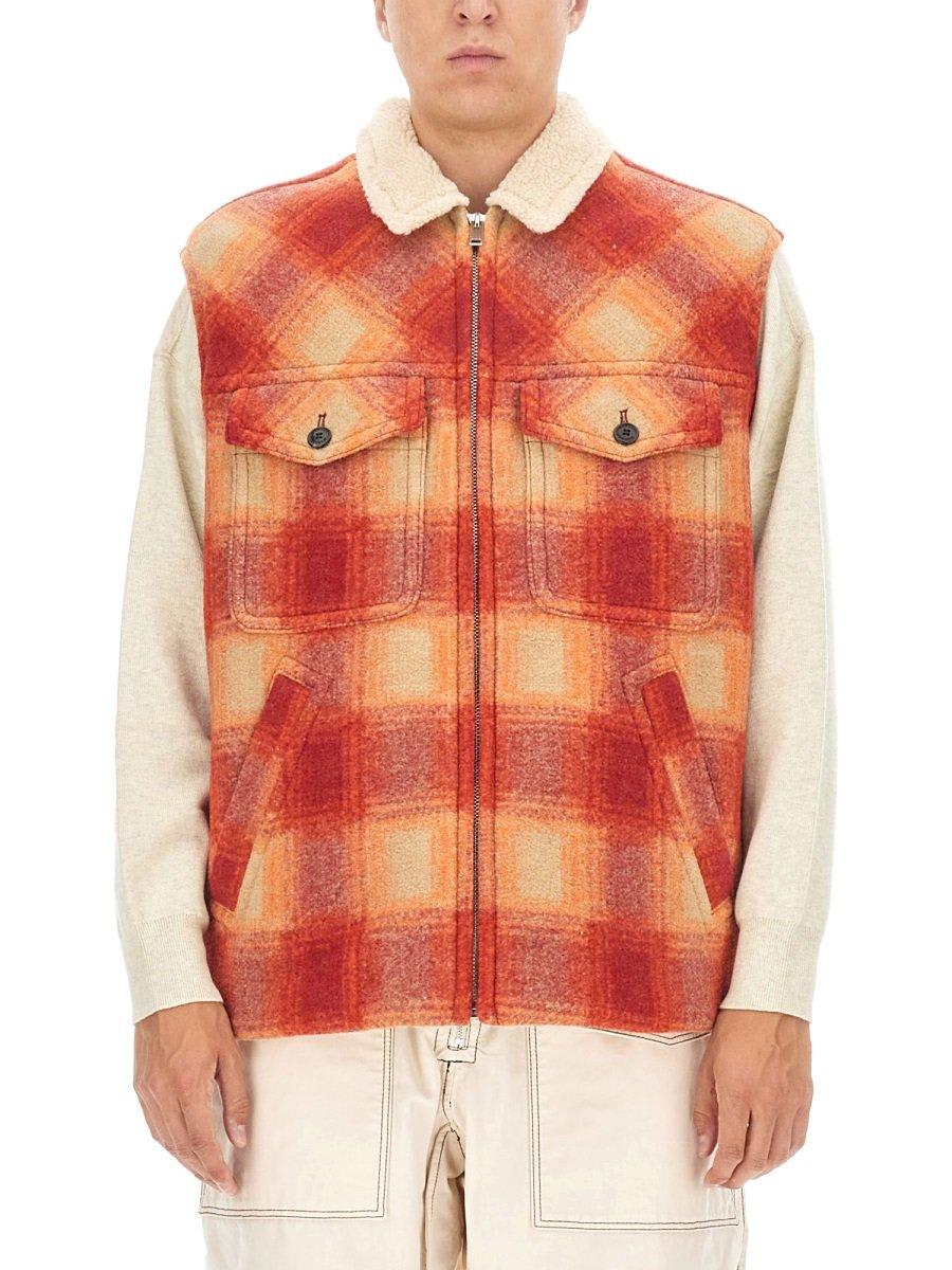 Plaid Checked Zip-up Gilet