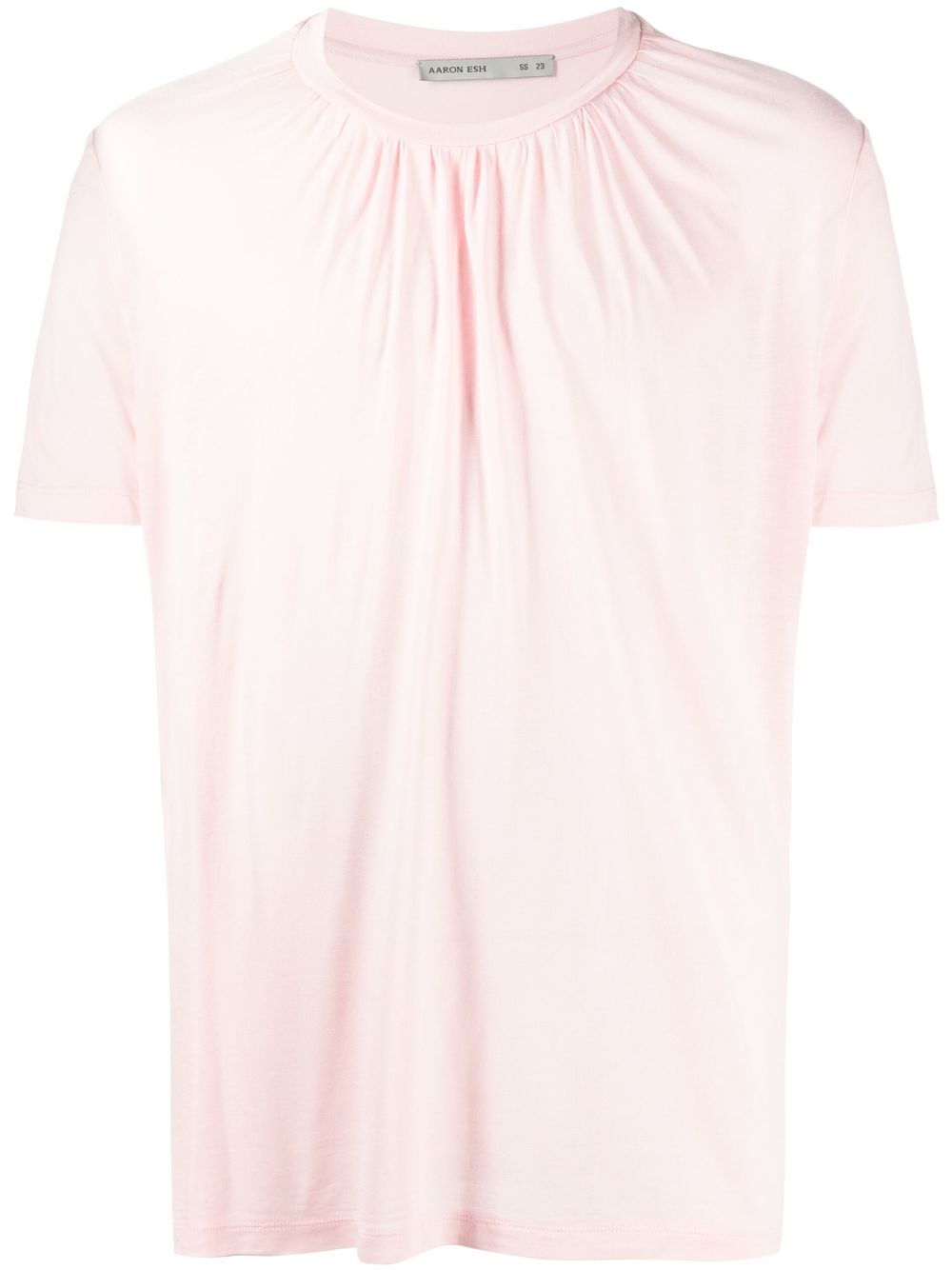 Ruched-detail short-sleeve T-shirt - Pink