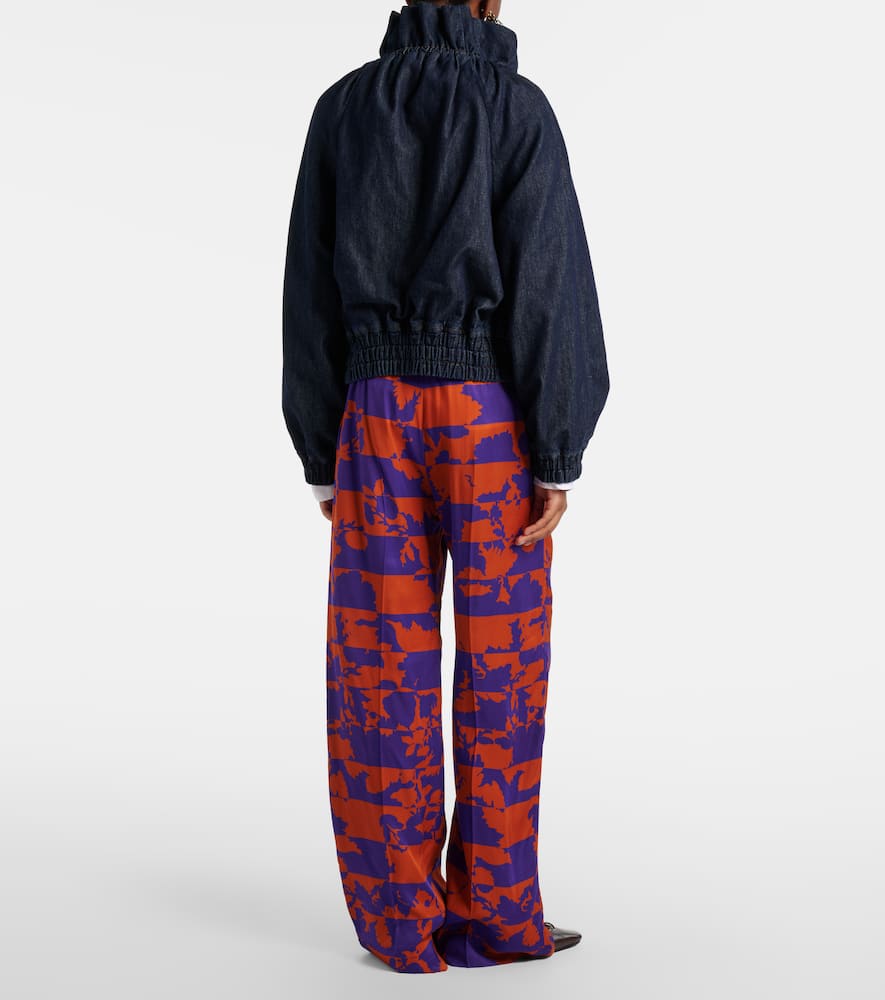 Printed wide-leg pants