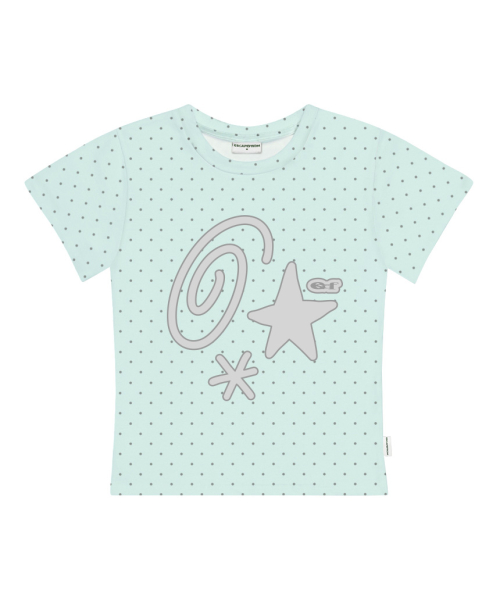 Kitsch Symbol Print Dot Slim Fit Short Sleeve T-Shirt Lemon