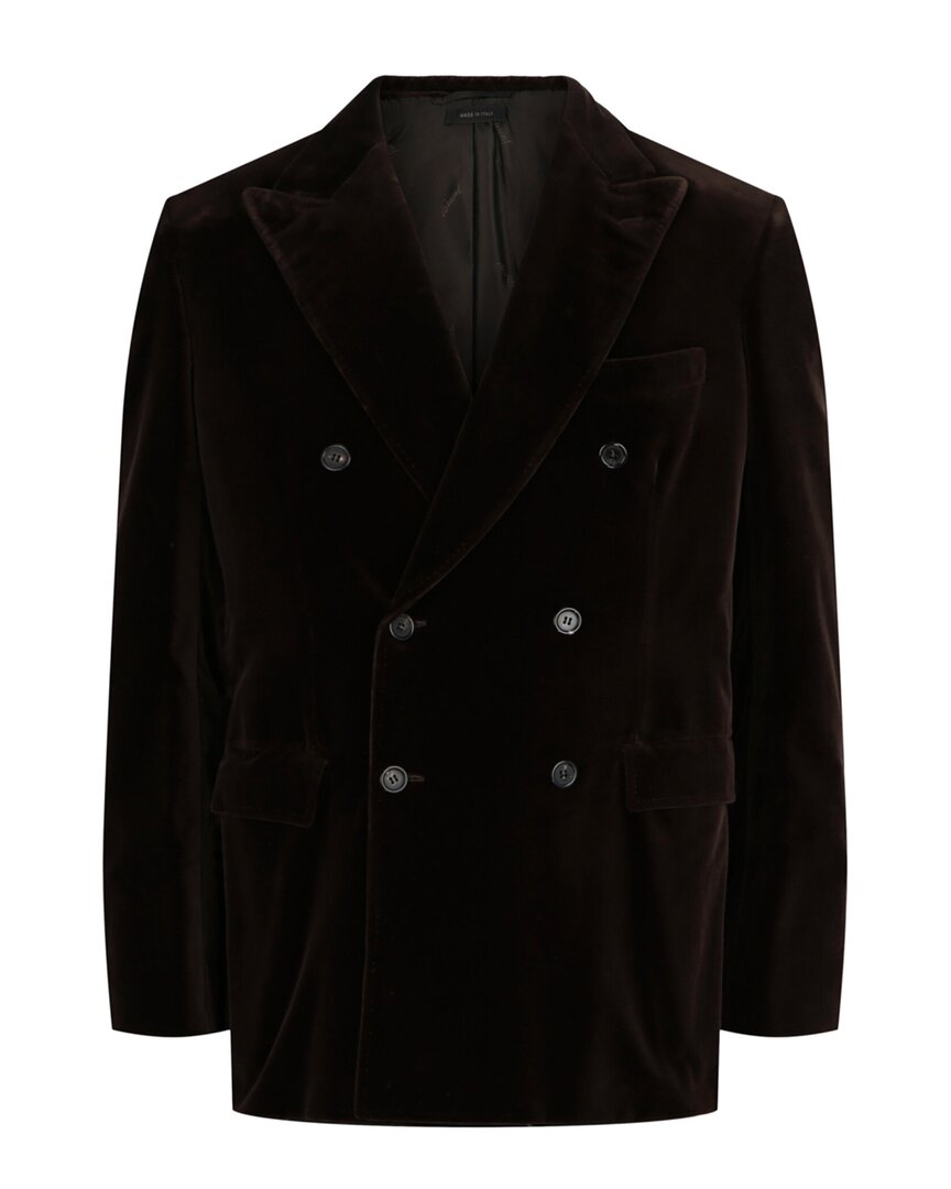 Double-Breasted Velvet Smoking Jacket