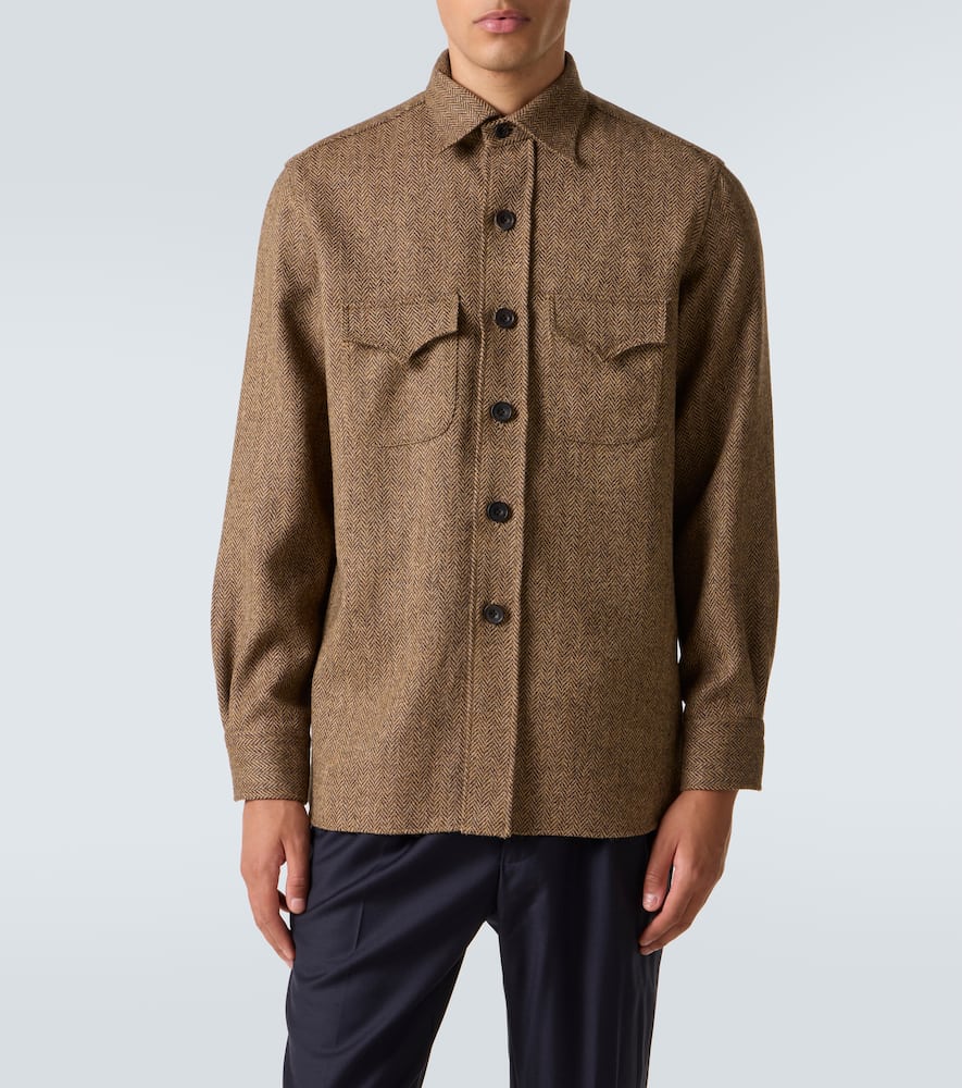 Herringbone wool Western shirt