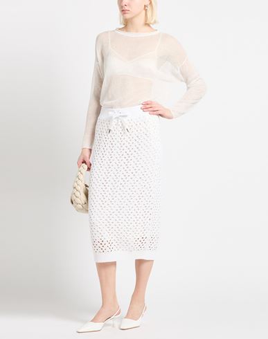 Woman Sweater White Size 4 Linen