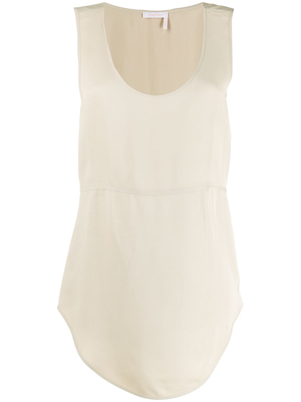 Panelled tank top - Neutrals