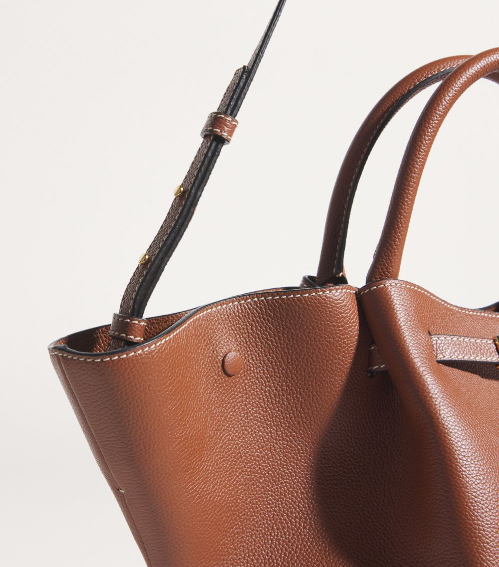 Midi Leather New York Tote Bag