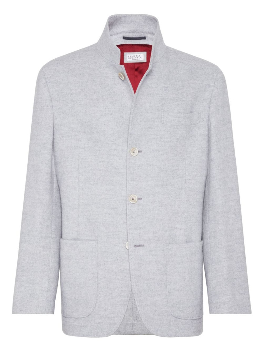 Cashmere single-breasted coat - Grey