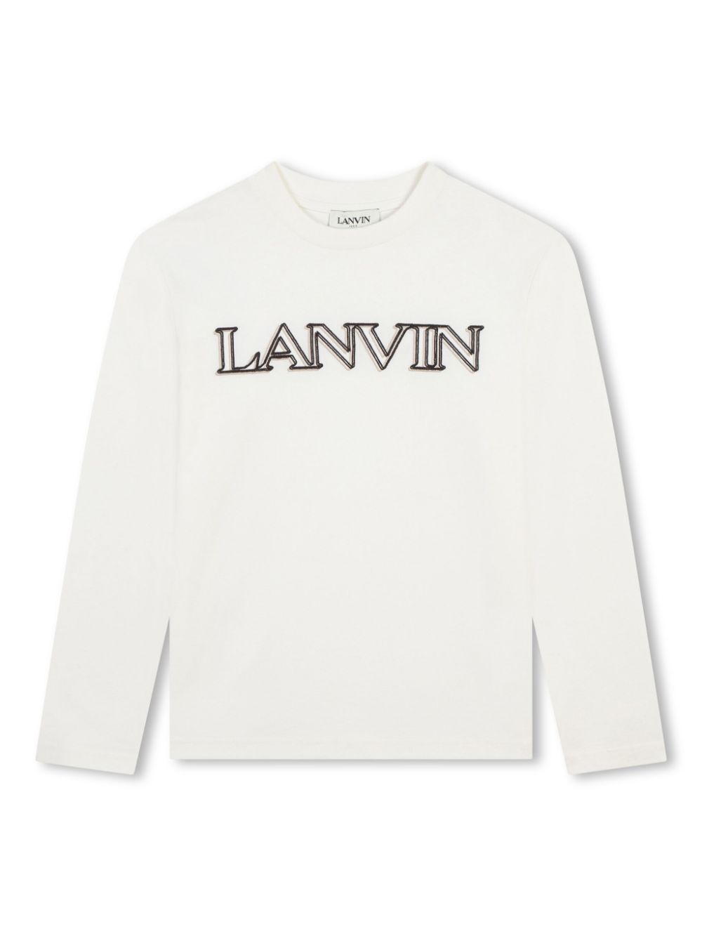 Logo-embroidered long-sleeved T-shirt - White