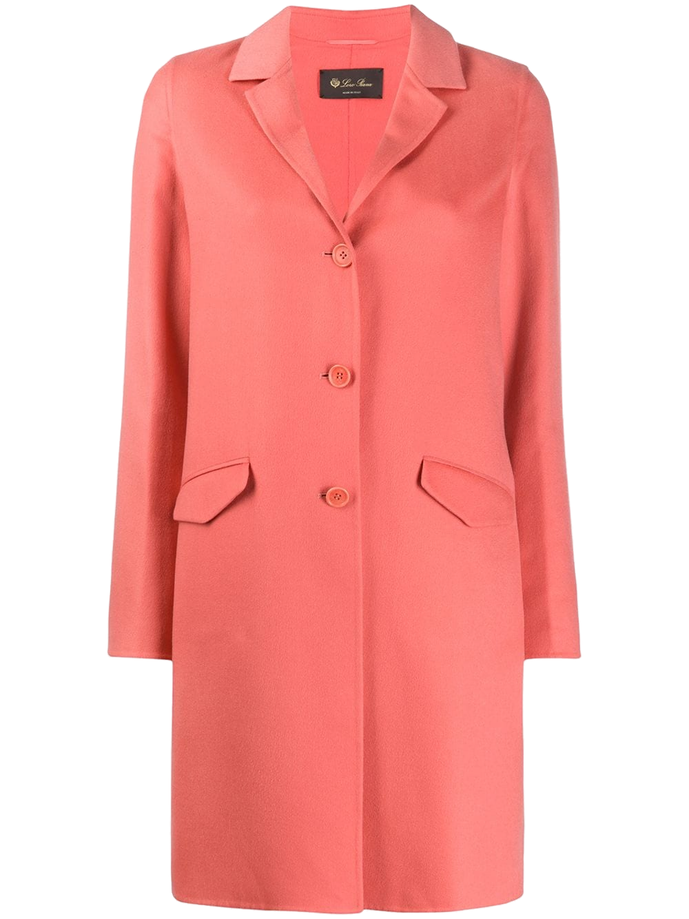 Cashmere Blend Single-Breasted Coat — Pink