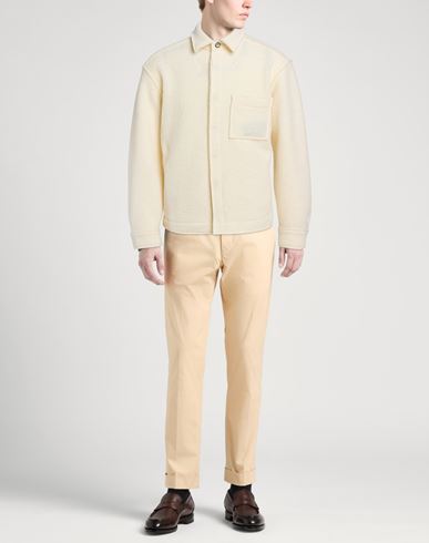 Man Jacket Cream Size L Virgin Wool