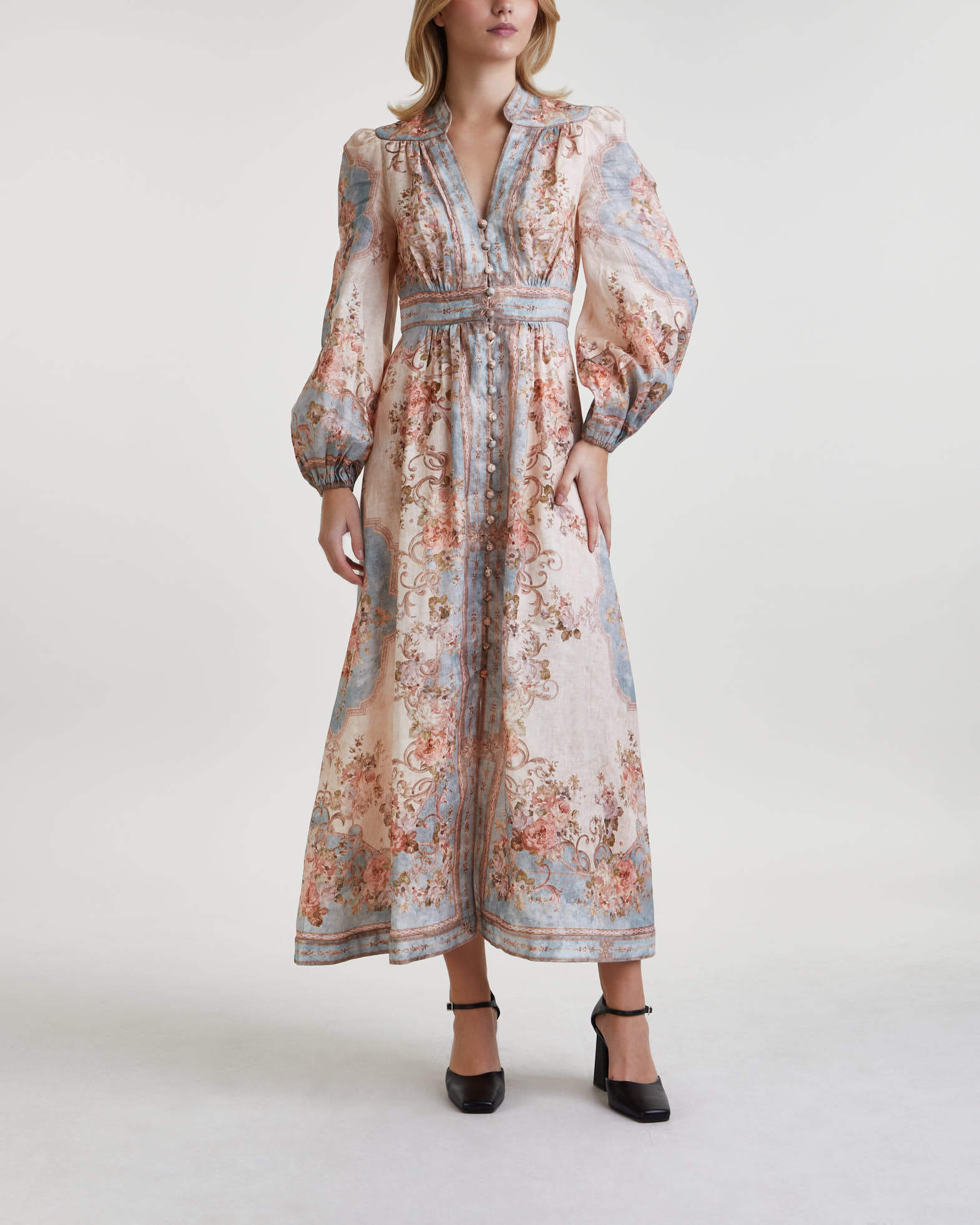 Zimmermann Dress August Plunge Midi Skye blue 2