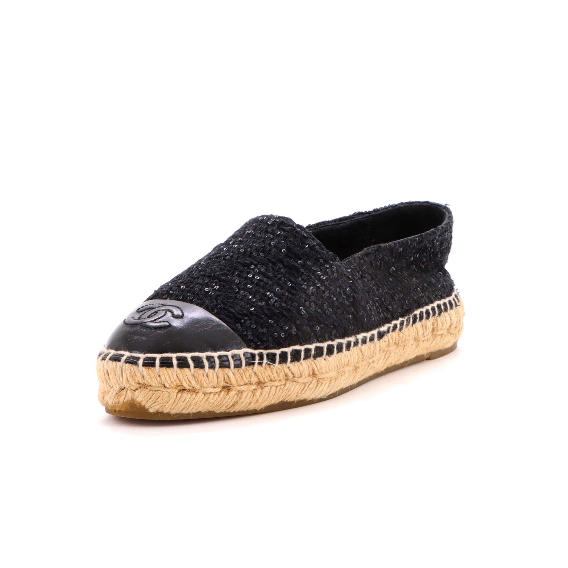 Women's CC Cap Toe Espadrilles Tweed with Leather