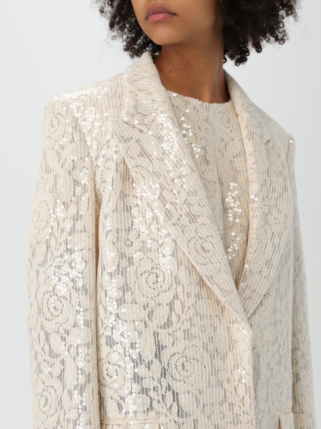 Sequinned T-shirt - Neutrals