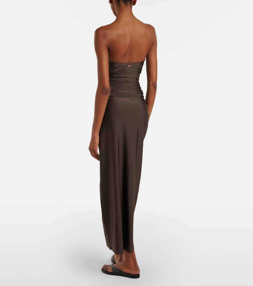 Eiana appliqué ruched midi skirt