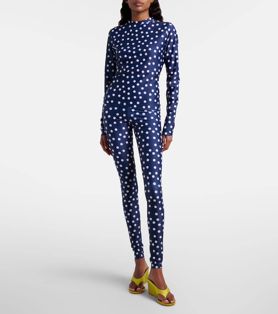 Polka-dot jersey leggings
