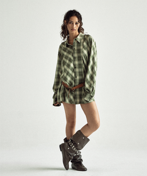 UNBALANCE CHECK SHIRTS GREEN