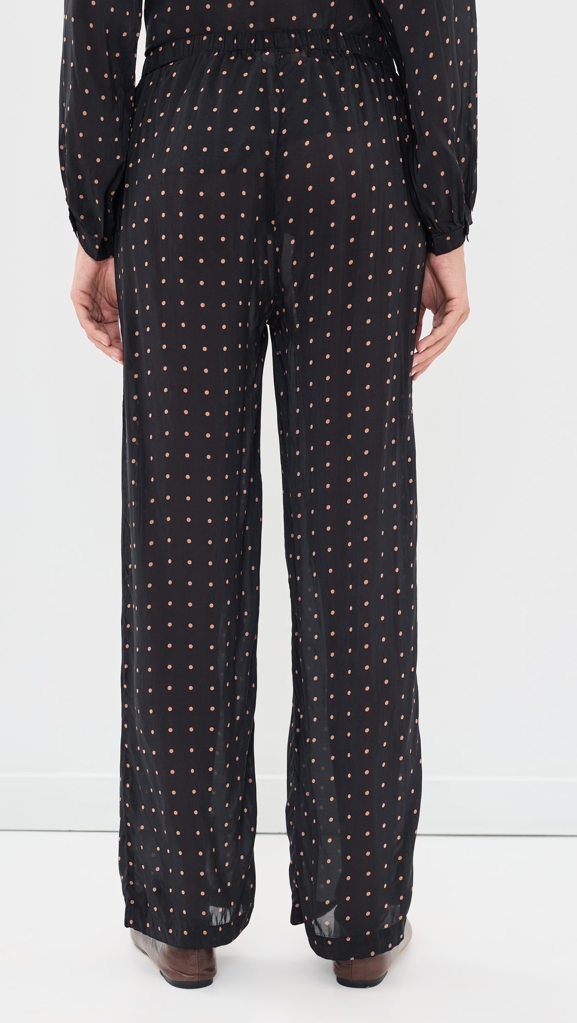 Jamie Pants Petite Polka Dot Black & Tan