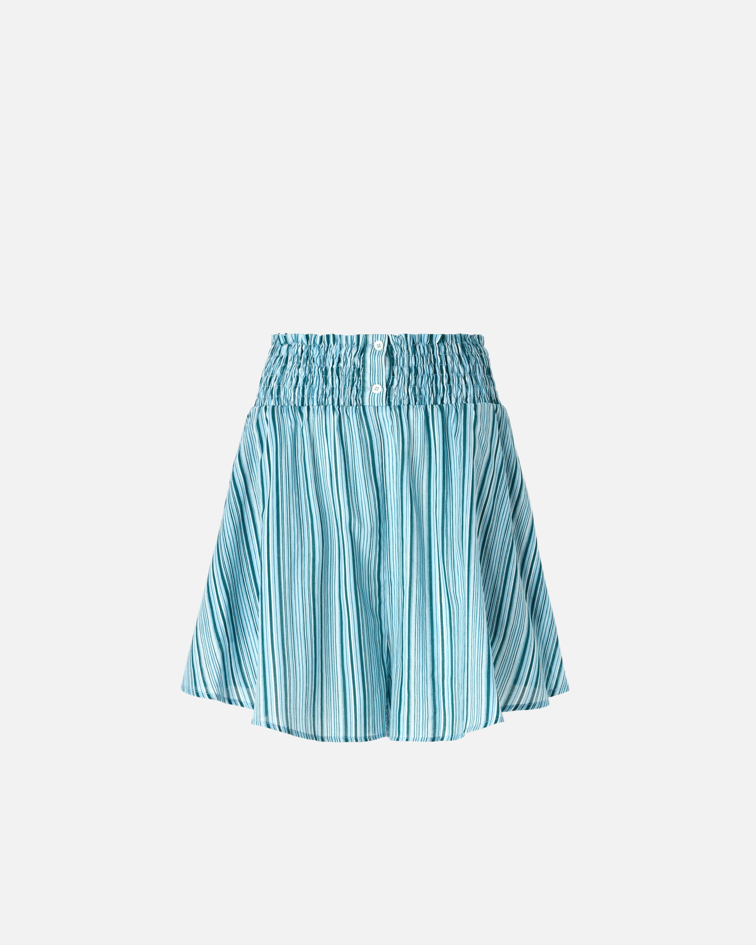 Striped cotton shorts with elasticated waist - L