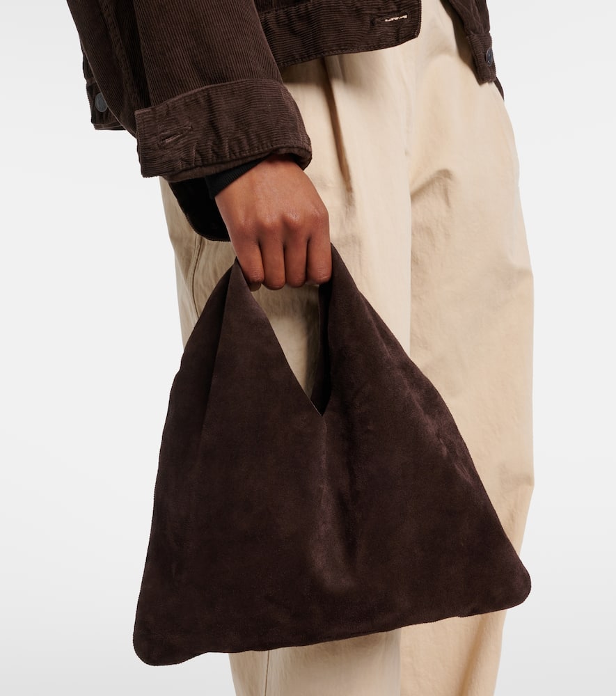 The Row Bindle Small suede tote bag
