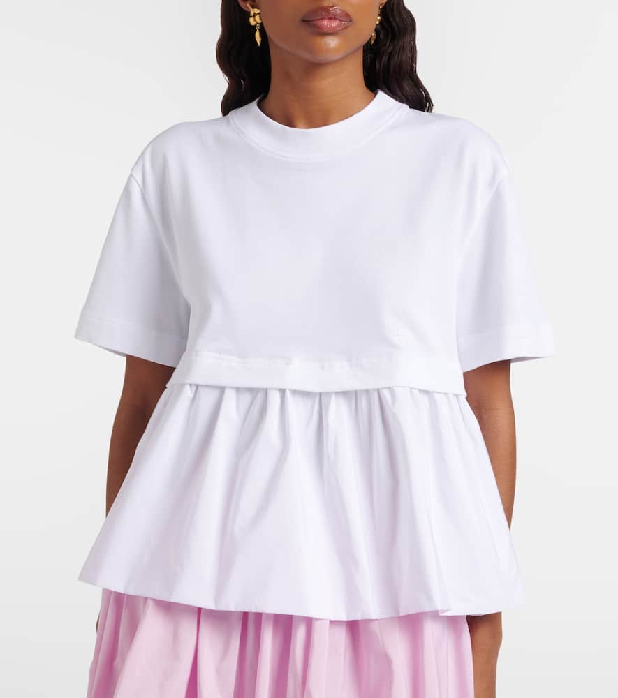 Cotton jersey and faille T-shirt