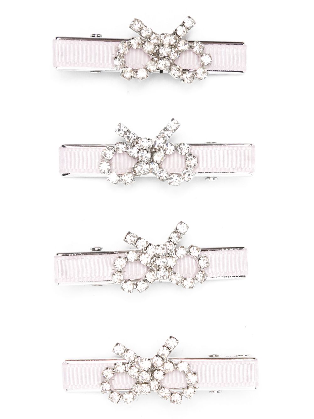Bow detail hair clips - Silver