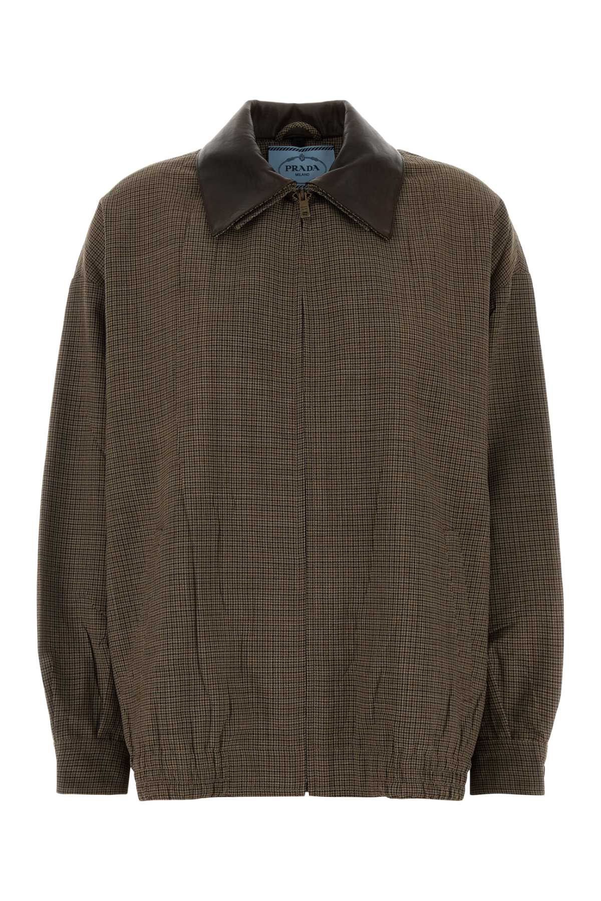 Virgin Wool Check Jacket — Brown