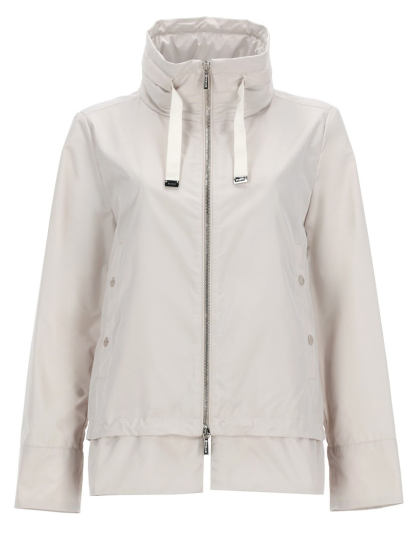 Moorer - jacket high collar long sleeves drawstring detai