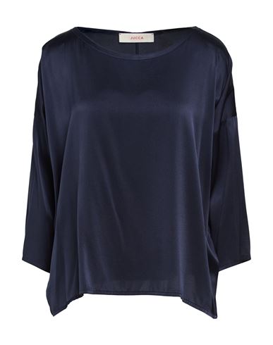 Woman Top Midnight blue Size 12 Silk, Elastane
