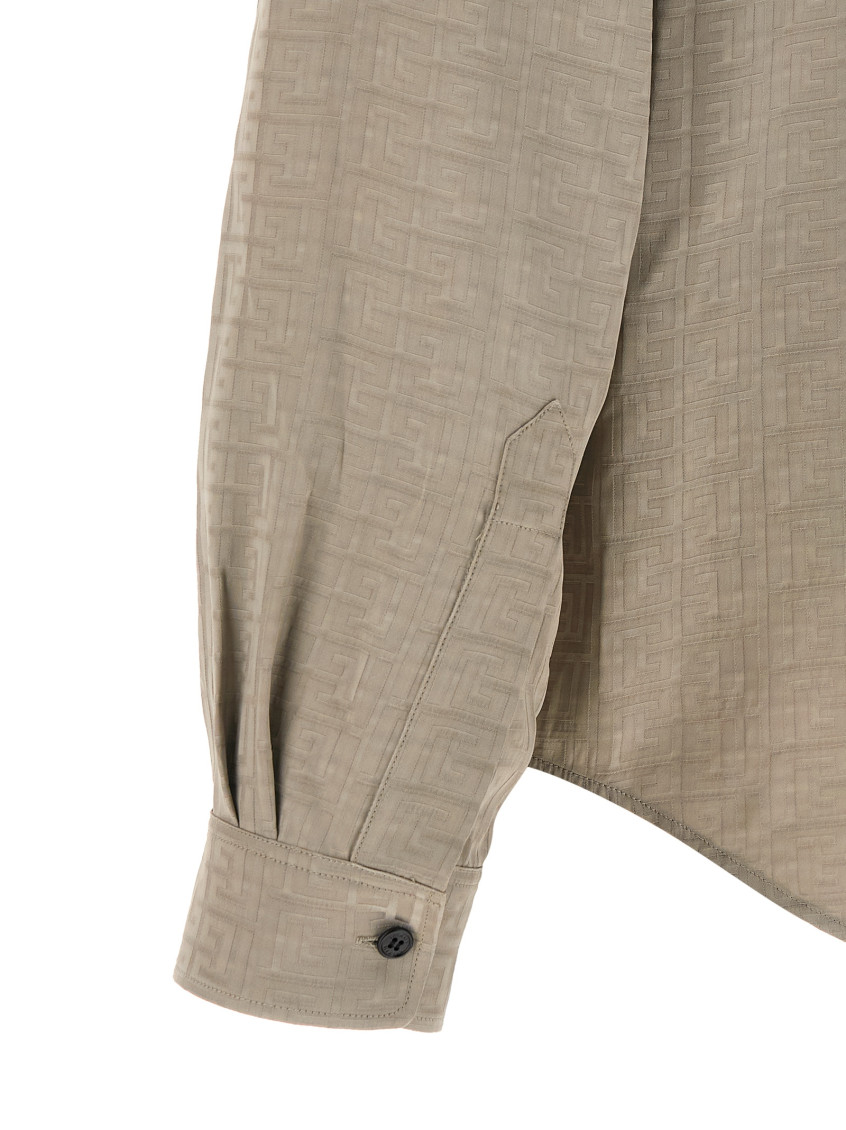 Jacquard Monogram Shirt Shirt And Blouse Gray
