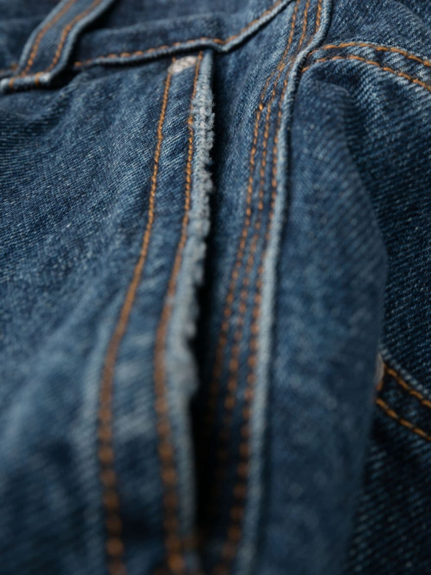 Blue Wide Leg Denim Jeans