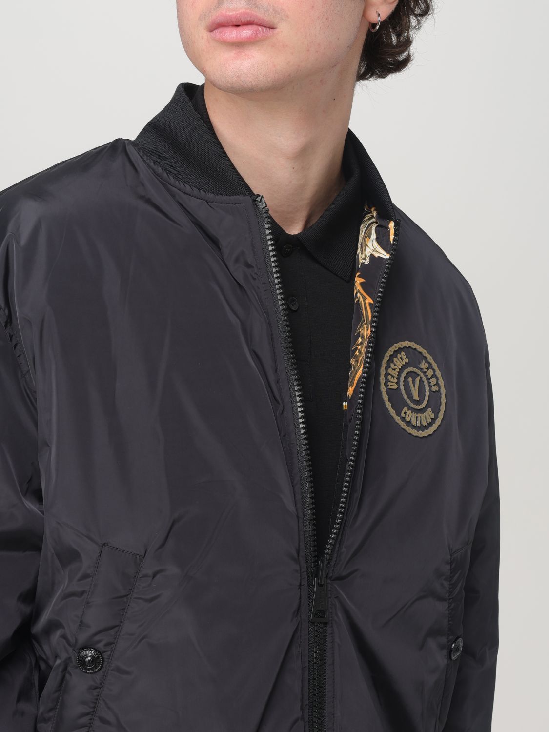 Reversible padded bomber jacket - Black