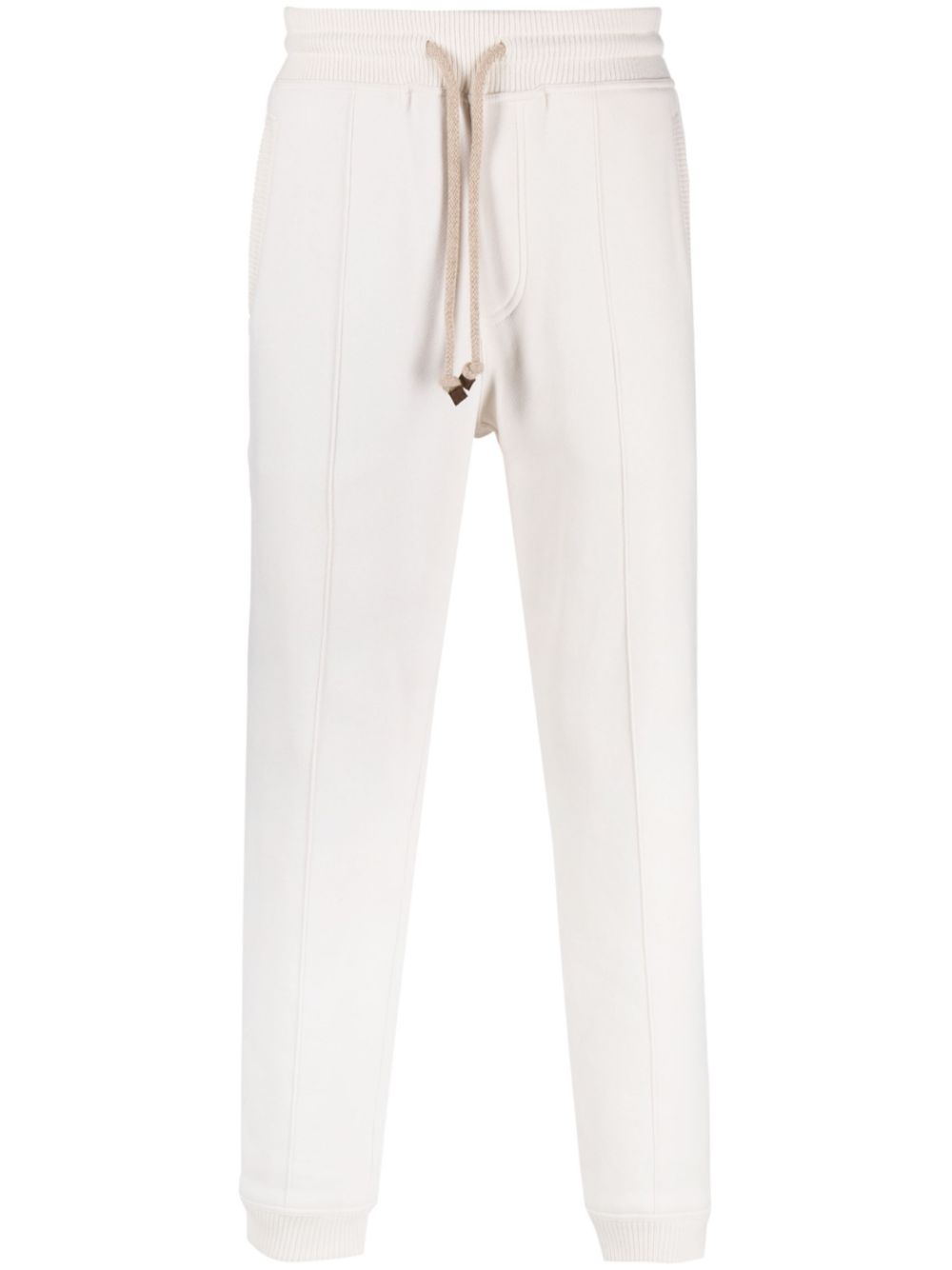 Drawstring cotton track pants - Neutrals