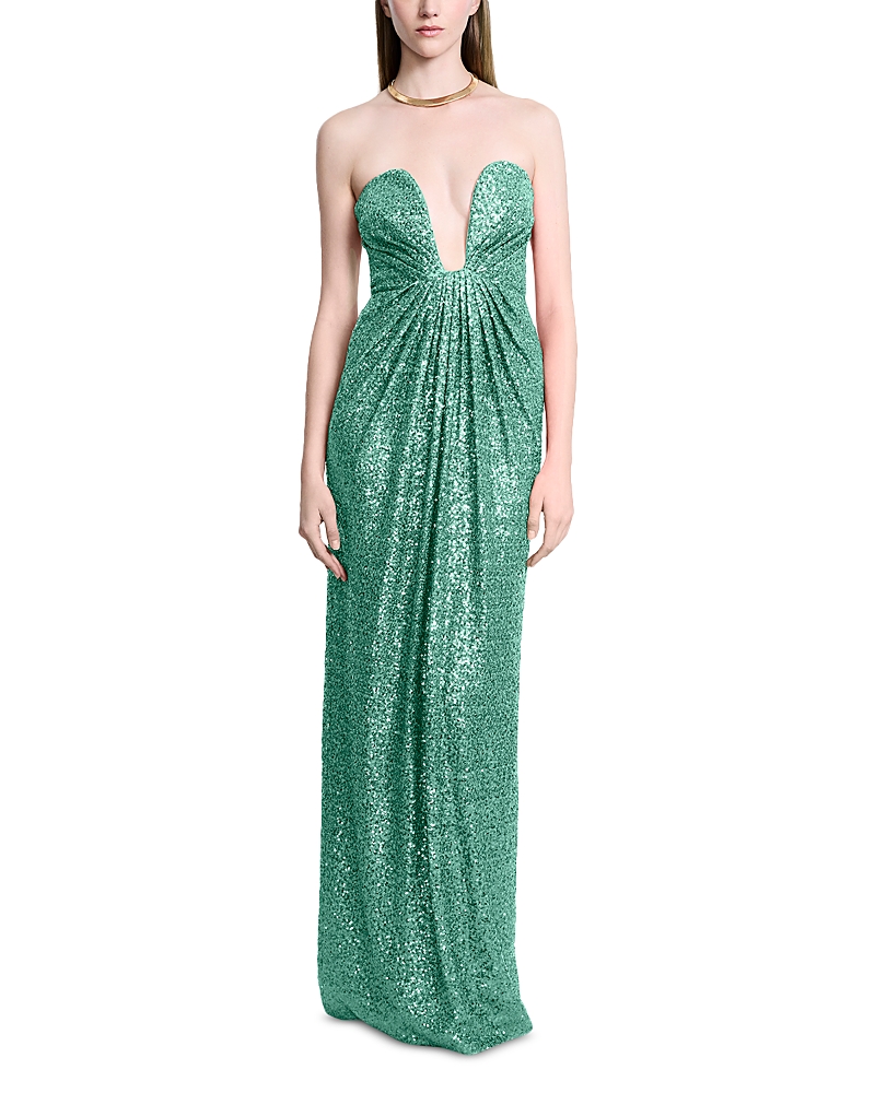 Plunging Neck Evening Gown