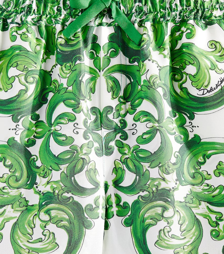 Majolica silk Bermuda shorts