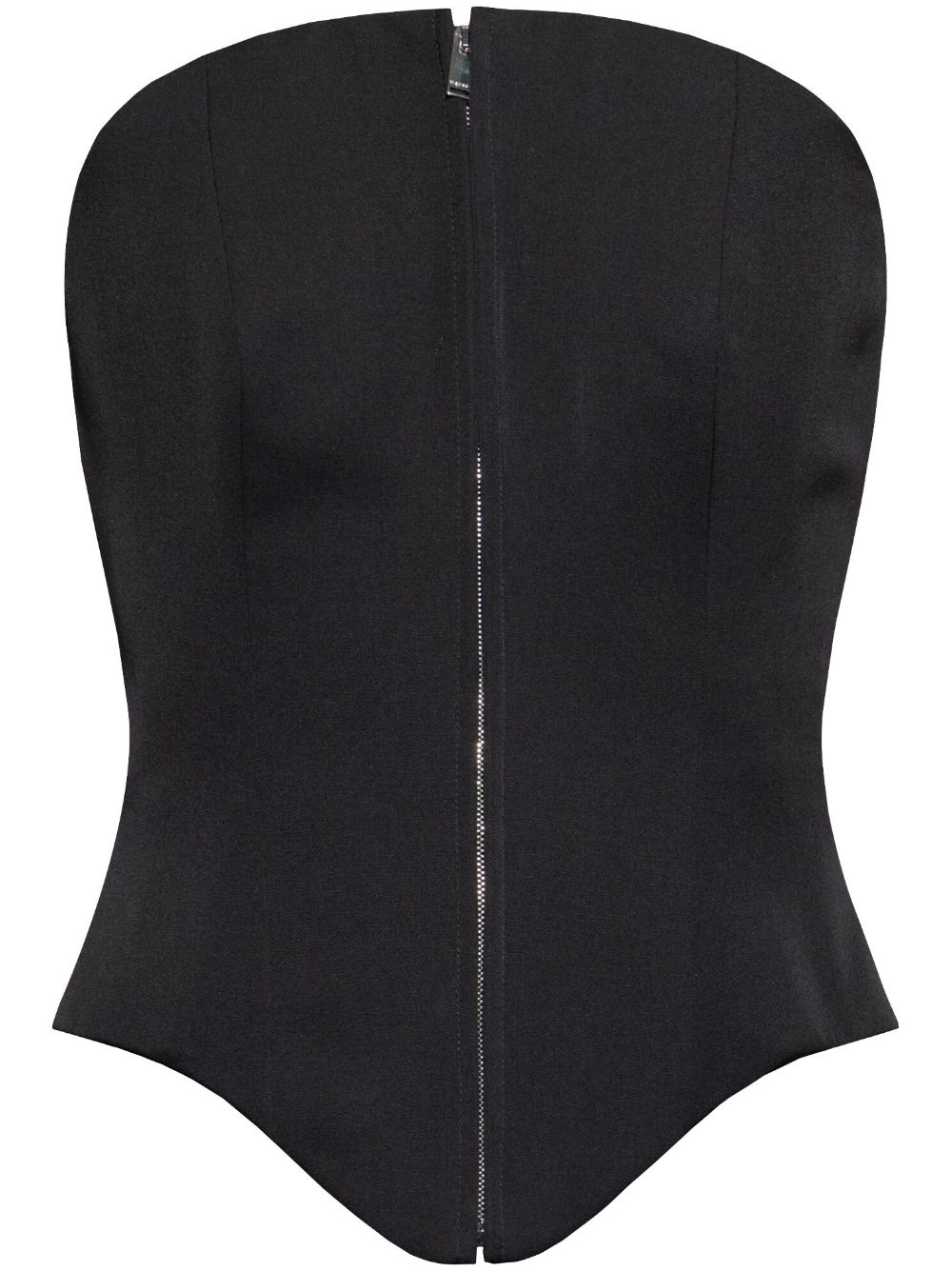 Zip-up corset top - Black