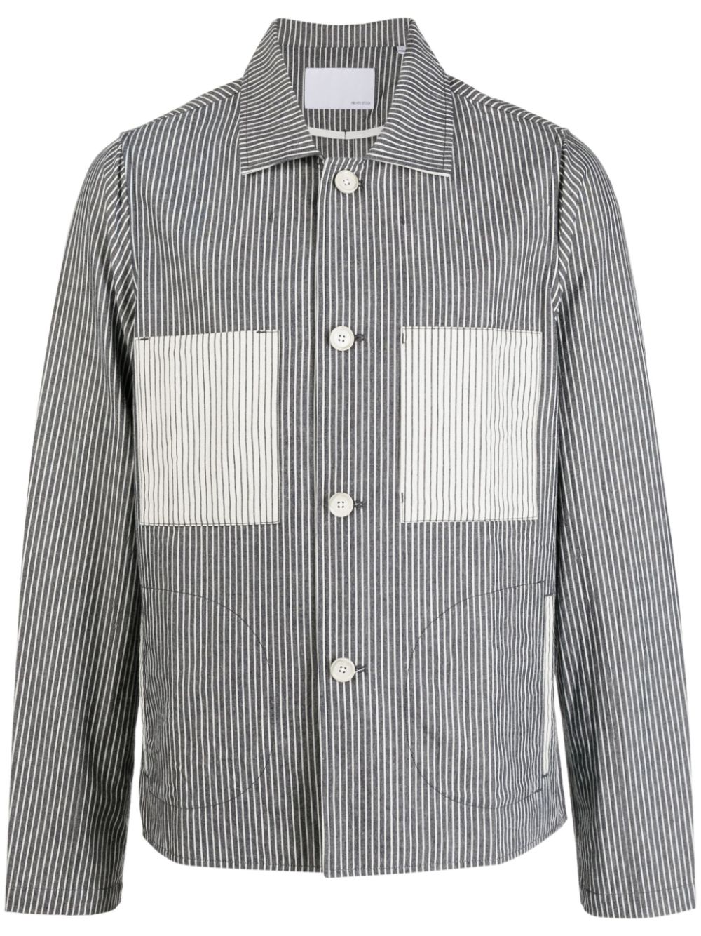 The Musashi striped shirt jacket - Blue