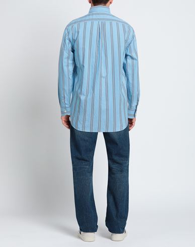 Man Shirt Azure Size L Cotton, Lyocell
