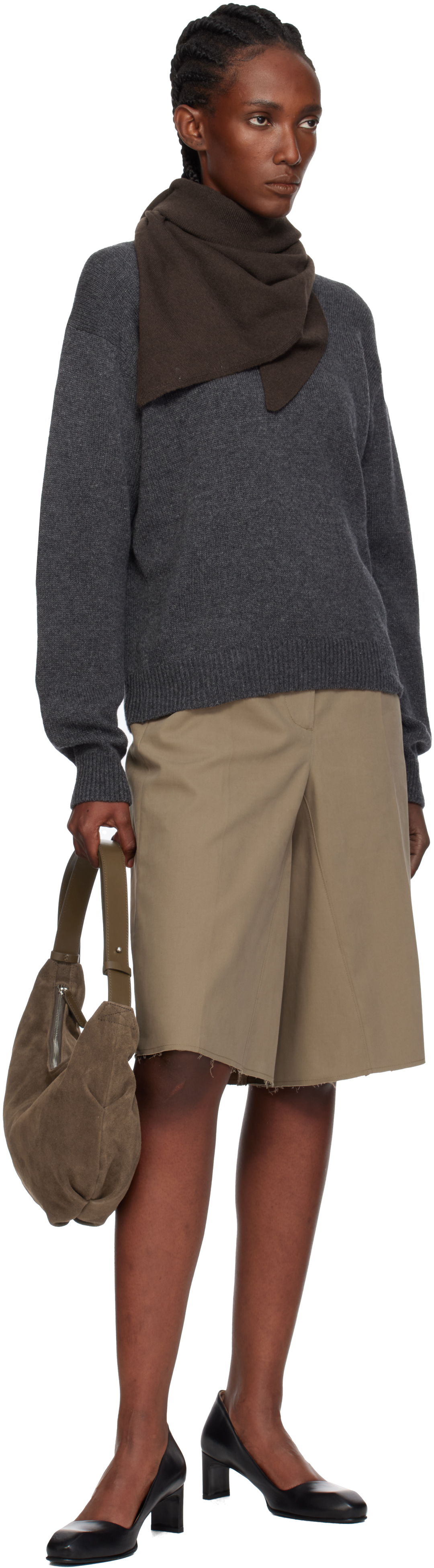Brown Ht Suede Shoulder Bag