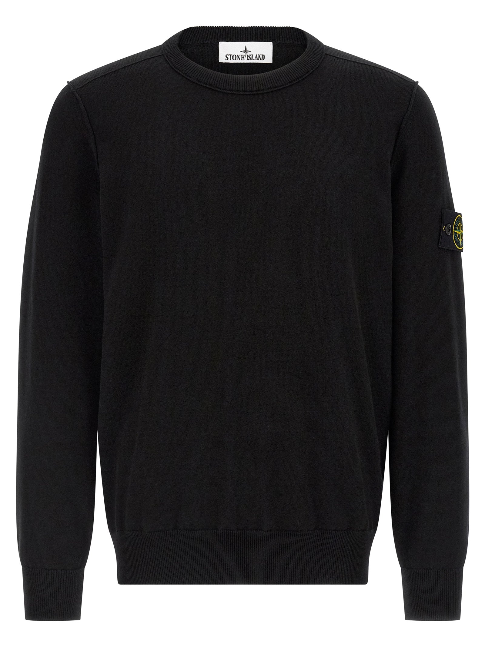 Cotton Crew Neck Sweater — Black