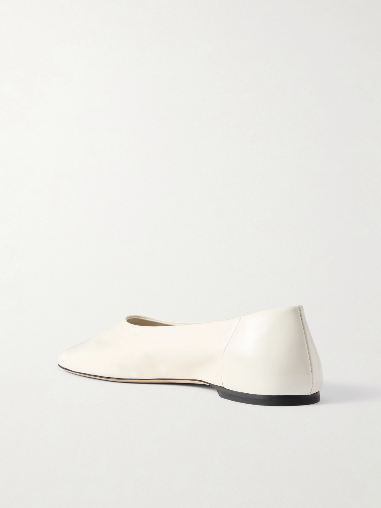 Slip Leather Ballet Flats - Off-white