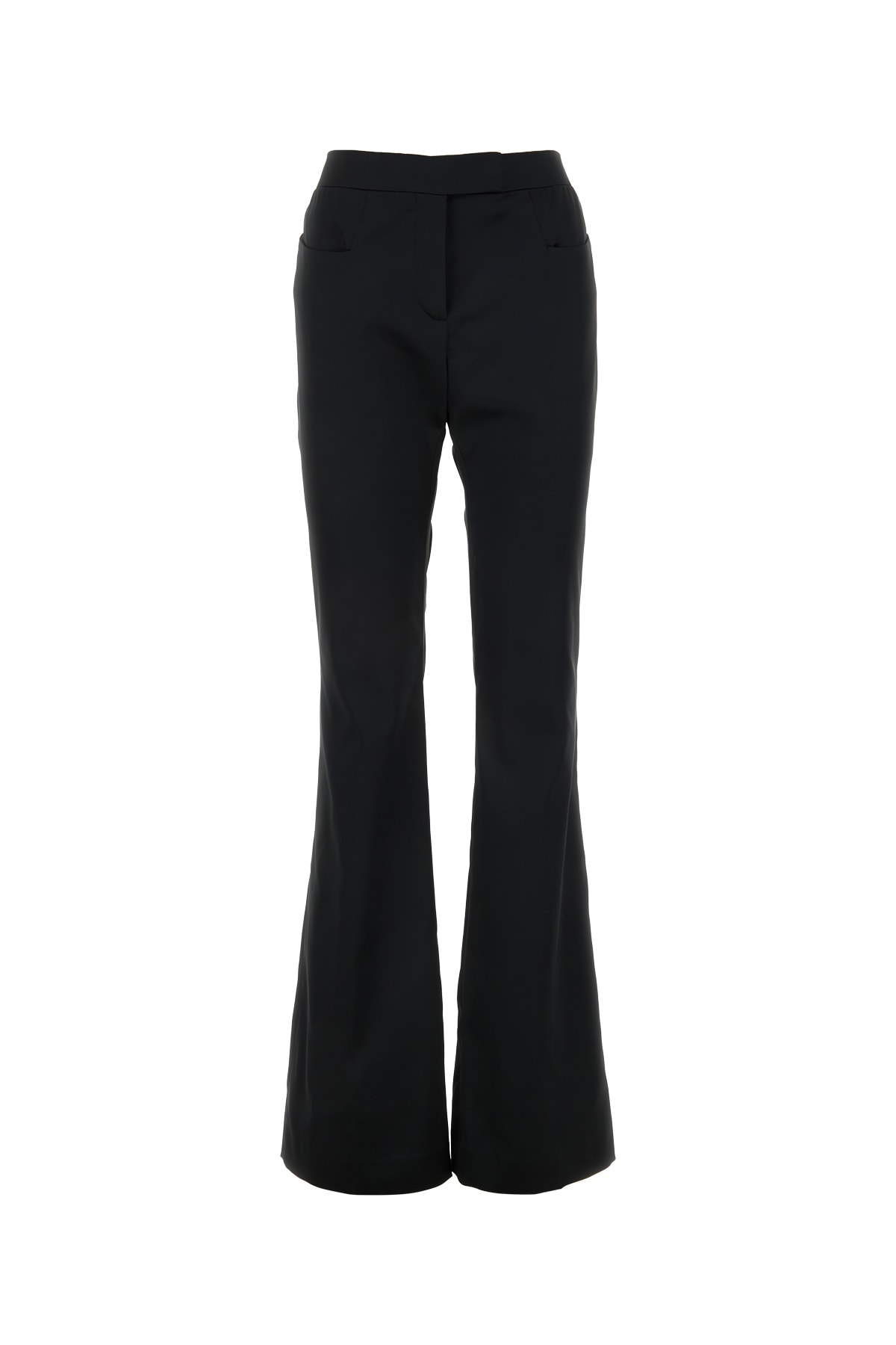 Flared satin trousers - Black