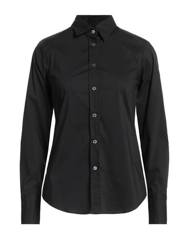 Caliban Woman Shirt Black Size 8 Cotton, Polyamide, Elastane