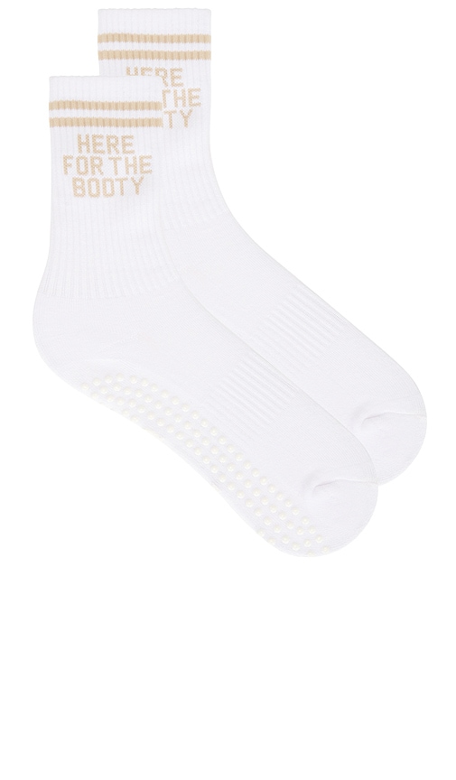 Souls. Here For The Booty Grip Socks in White. -  S/M also in
