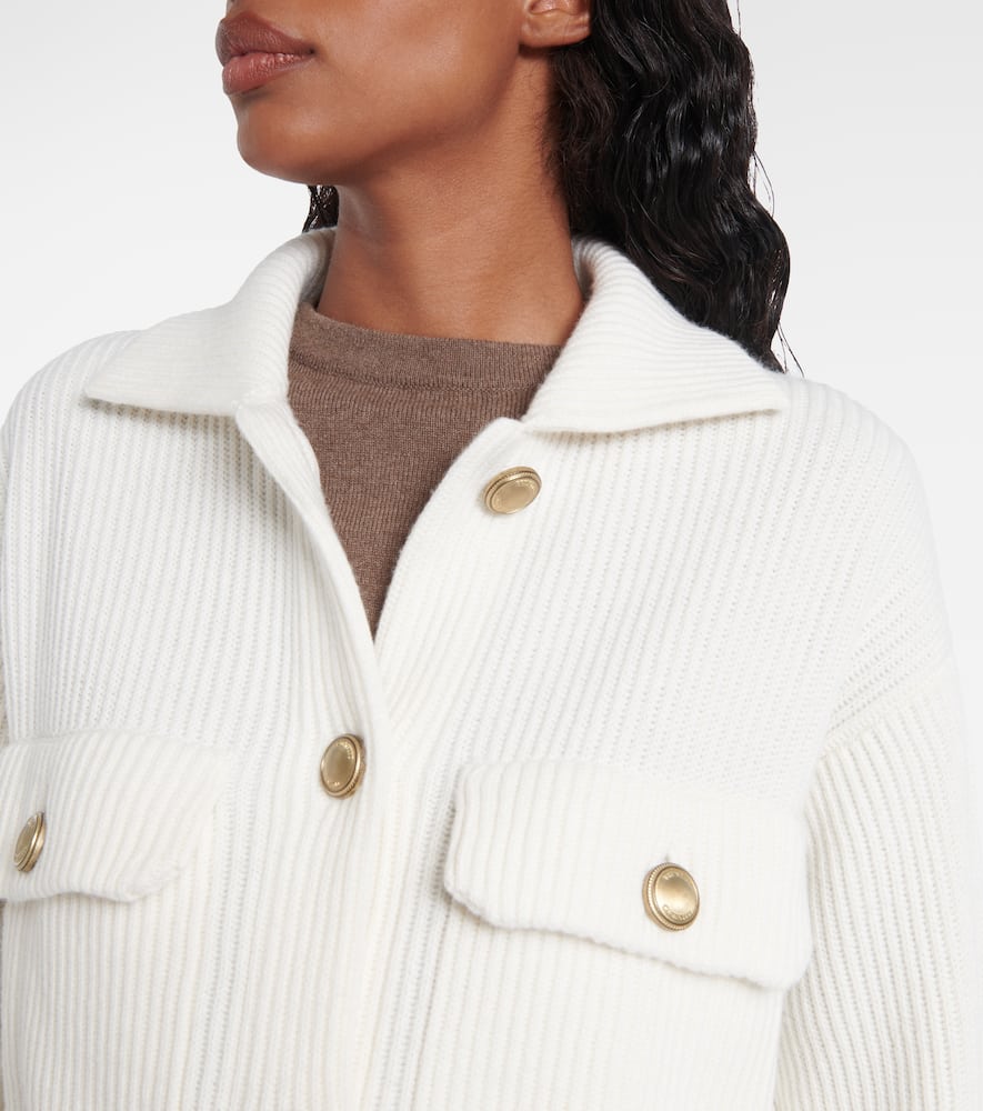 Belted wool, cashmere, and silk cardigan