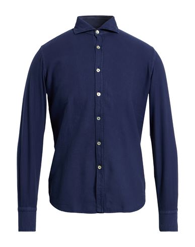 Man Shirt Midnight blue Size 15 Cotton