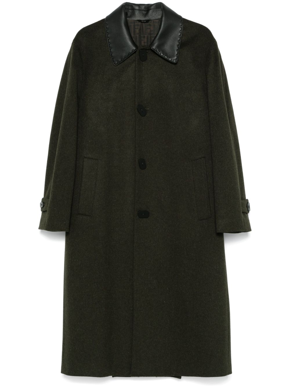 Pleat-detail coat - Green