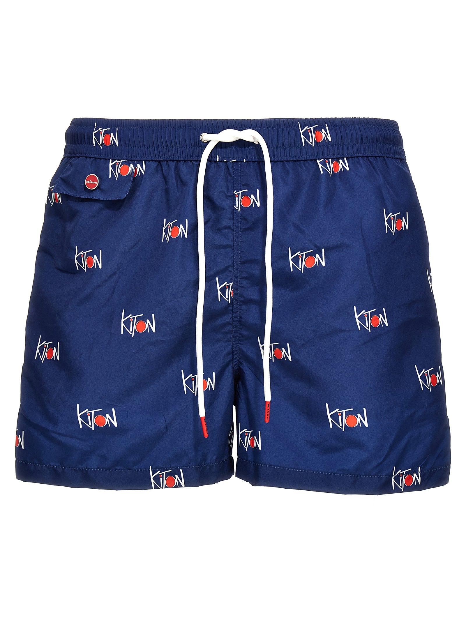 -Logo Print Swim Shorts Beachwear Blu-Uomo