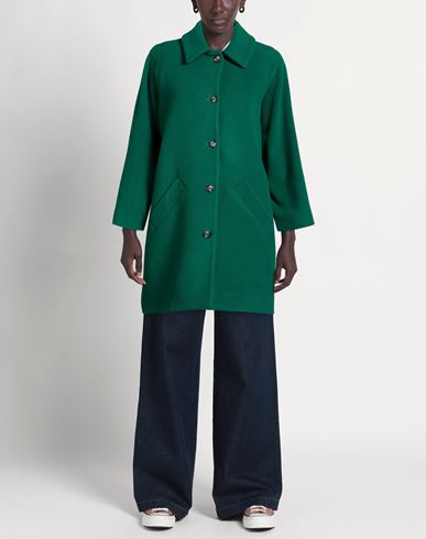 Woman Coat Emerald green Size 2 Acrylic, Synthetic fibers, Wool, Alpaca wool, Mohair wool