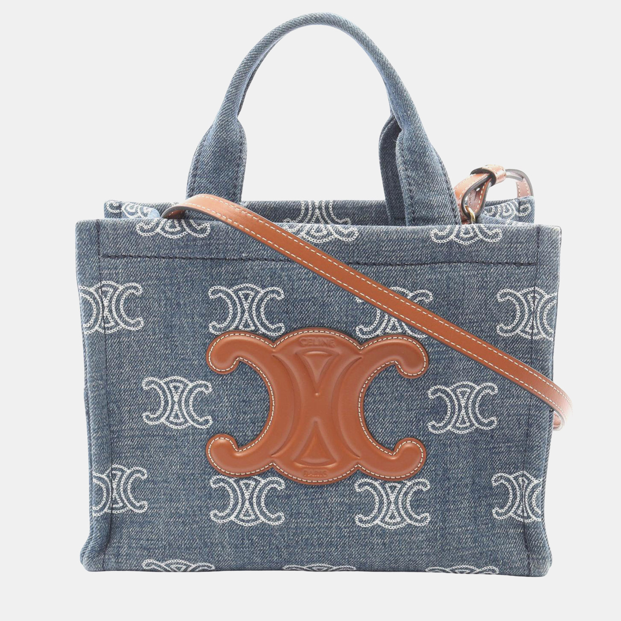 Celine Blue Small Denim Cabas Thais Satche
