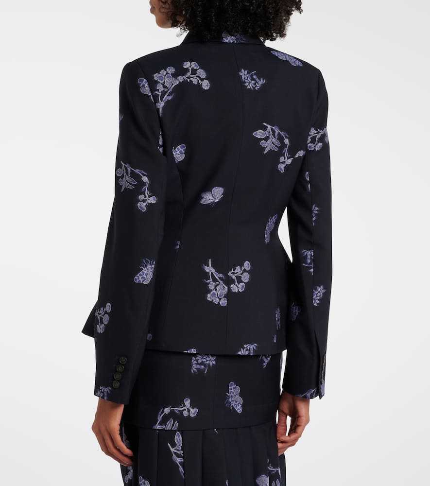 Wool and cotton jacquard blazer