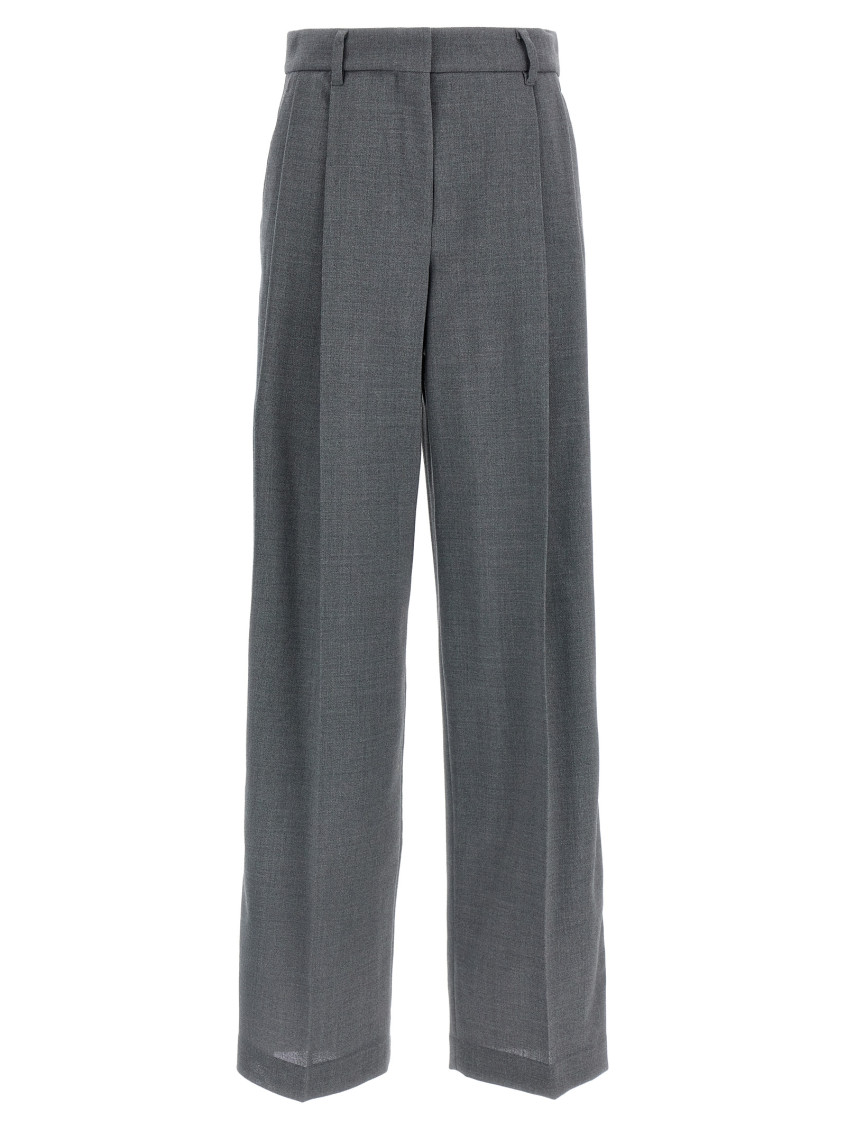 Wide-leg wool trousers - Grey